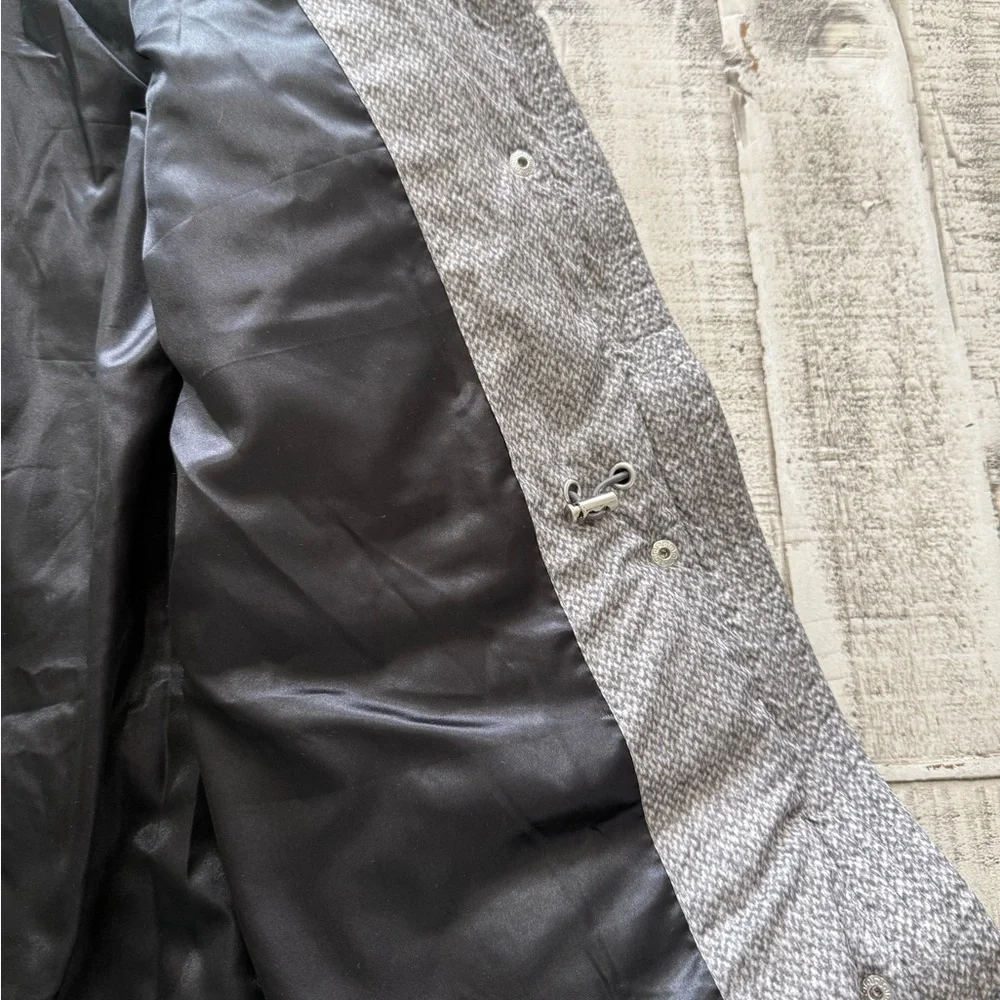 Gray Winter Coat with Faux Fur Hood Long Length - Picture 7 of 14